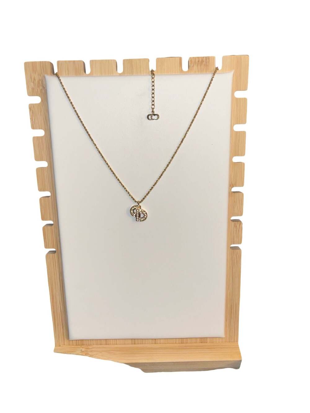 Dior CD Logo Pendant Necklace with Rhinestones